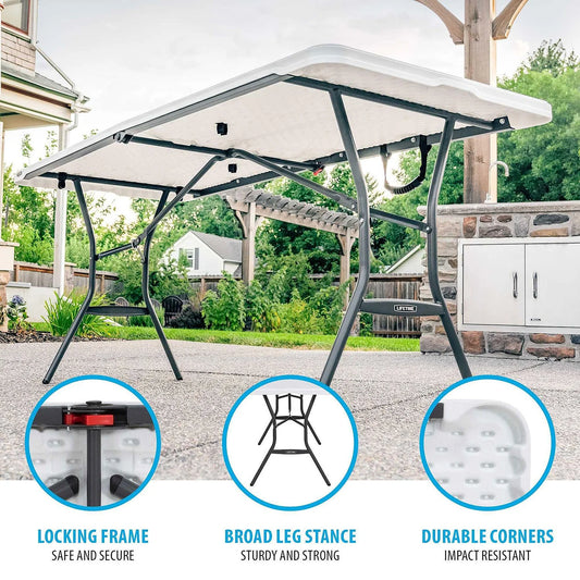 Lifetime 6-Foot Fold-In-Half Table